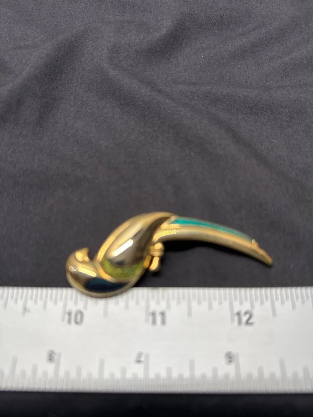Vintage Liz Claiborne Gold-Tone Parrot Brooch With Blue & Green Enamel Accents S - Picture 3 of 5